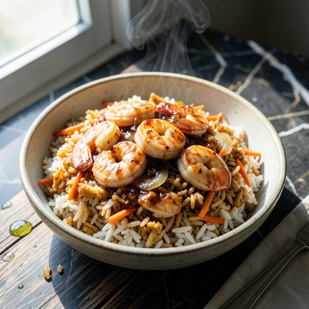 Kobe Rice Korean Shrimp Fried Rice Recipe: Spicy Seafood Perfection in Minutes ...