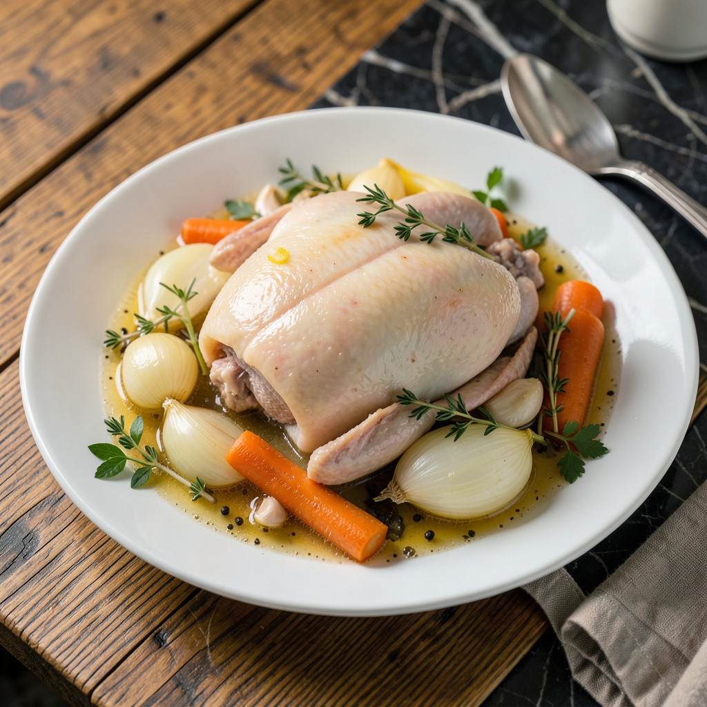 Poached Whole Chicken Recipe: Juicy Meat and Rich Broth for Meal Prep