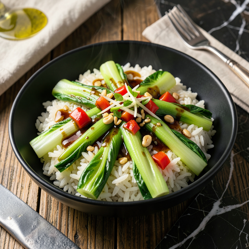 Bok Choy Rice Recipe Stir Fried Savory Bites With Garlic Aroma Bok Choy Rice Recipe Stir Fried Savory Bites With Garlic Aroma